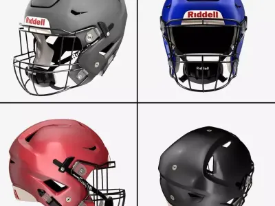 Riddel Speedflex Helmet Collection 3D Model Pack