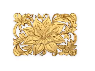 mural classic flowers decor ornament 05 3D model