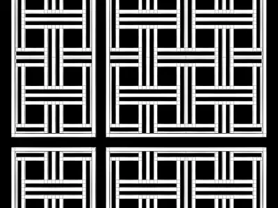 Wood Arabic Islamic pattern decorative grill screen 3D model