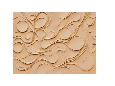 modern panel wall decor set wall relief mural CNC 136  3D model