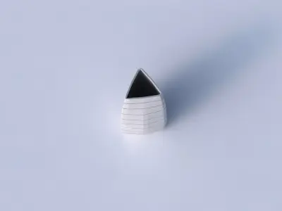 Vase triangle with hard horizontal dents 3D print model