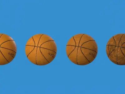 Basketball balls pack scratches Free low-poly 3D model
