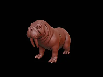 Walrus Animal Sculpture 3D print model
