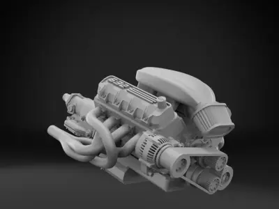 632 Chevrolet Big Block with TH400 Automatic Transmission 3D print model