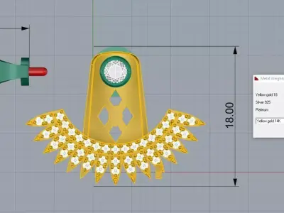 Elegant Earrings Jewelry Gold 3D print model