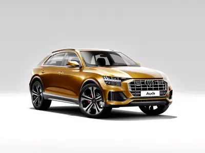 Audi Q8 2019 DETAILED INTERIOR 3D model