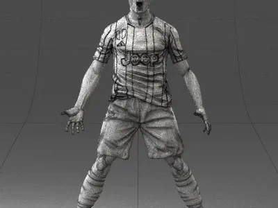 000226 Soccer Player in Celebration Pose 1123 3D model