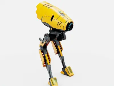 COMBAT DROID D-300  Rigged for Unreal Engine - Unity - MIXAMO 3D model