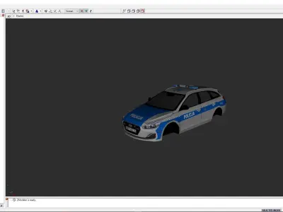 Hyundai I30 Polish police 3d car model Low-poly 3D model