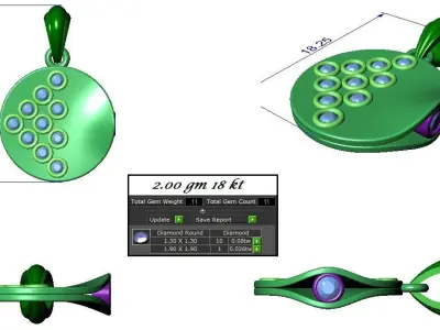 Pendant Earrings combo - 332 3D print model