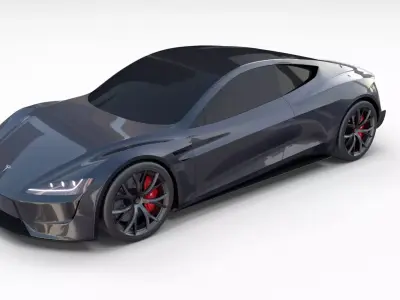 Tesla Roadster Midnight Silver 3D model
