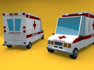 Low Poly Ambulances ambulance Low-poly 3D model