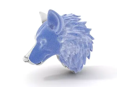 Silver Wolf Pendant model pack Low-poly 3D model