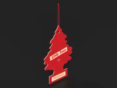 Car Freshener Little Trees Strawberry Fragrance 3D model