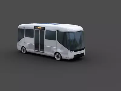 Arrival e-shuttle Low-poly 3D model