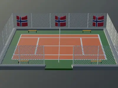 Tennis Court - Norway Low-poly 3D model