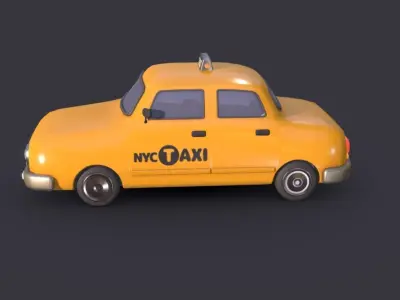 Cute NYC Taxi Low-poly 3D model