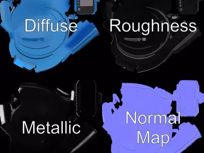 Sleek Blue Device model pack Low-poly 3D model