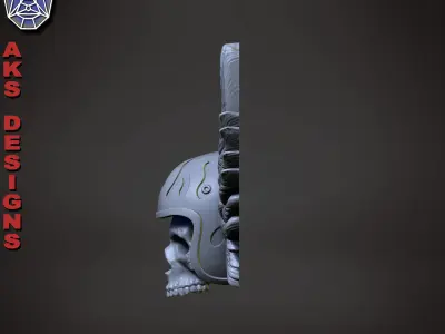 Skull with wings v1 Bas relief home decoration 3D print model