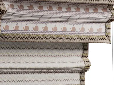 Roman blinds for children room 04 Low-poly 3D model