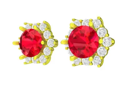 A7954 Luxury Italy Diamond Women Earrings 3D Model 3D print model