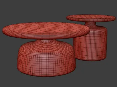 Wooden Contemporary Centerpiece Tea Table Coffee Table 3D model