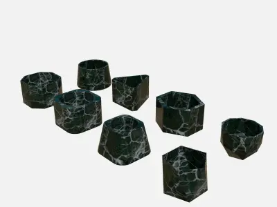 Cement Marble Green pot  Low-poly 3D model