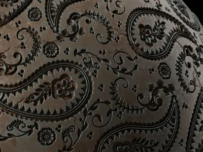Metal Materials 15- Ornament Metal panels Pbr 4k Seamless Sbsar Low-poly 3D model