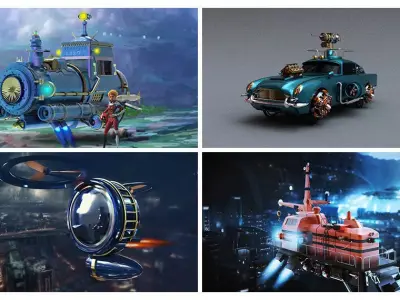 Spaceship Concept 3D Model Pack