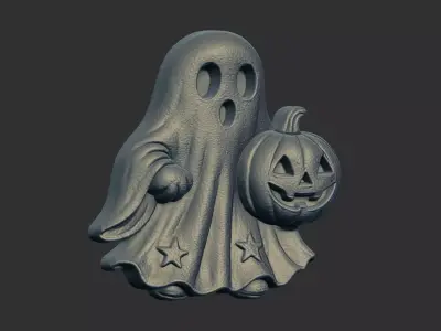 ghost with pumpkin cnc model 3D print model