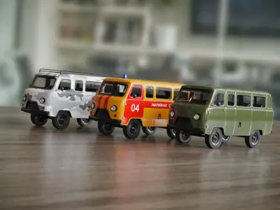toy cars UAZ 3D model