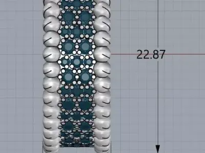 Ring Perlee - Clover diamonds 3 rows 3D print model