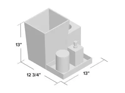 Paola 5 Piece Bathroom Accessory Set 3D model