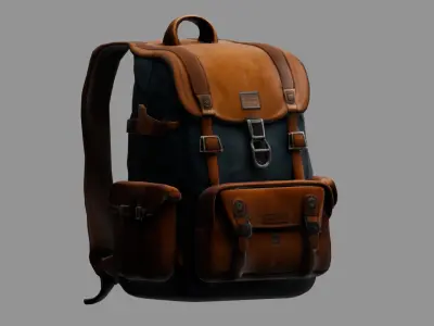 Stylized Backpack BP18 Low-poly 3D model