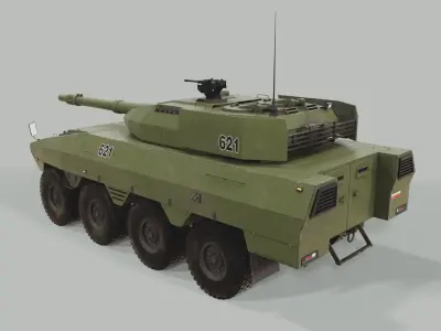 Combat wheeled armored car concept PBR Low-poly Game-ready Low-poly 3D model