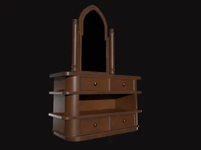 Medieval Wall Mirror V02 Low-poly 3D model