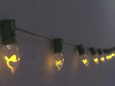 String Christmas Lights V7 3D model