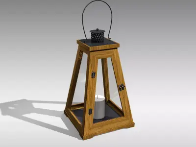Wood Lantern 03 Low-poly 3D model