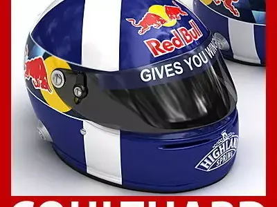 Helmet F1 2008 David Coulthard 3D model