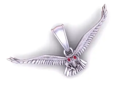 gold owl pendant  3D print model