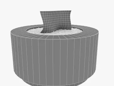 black round fire pit 3D model