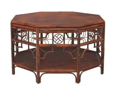 CAN301 Red Egg Indochine Octagonal Coffee Table 3D model