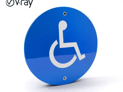 Accessible Sign Model Pack Low-poly 3D model