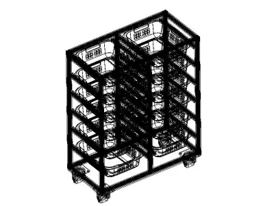 Aluminium Profile Storage Rack 3D model