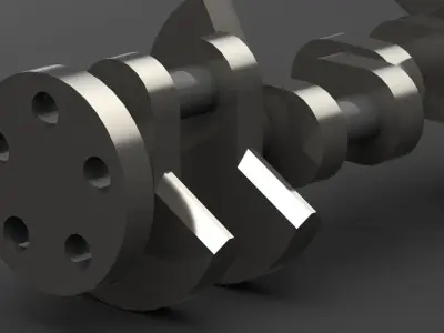 Crankshaft V8 cross-plane 3D model