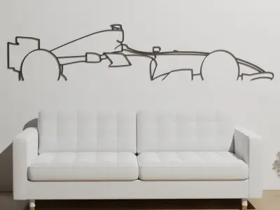 F1 Renault R25 Wall Silhouette 3D print model