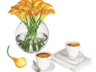 Calla Flowers 3D model