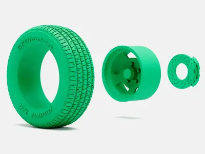 15x8 US Indy Mag Wheel BFGoodrich Radial Tire  3D print model