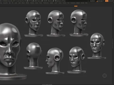 human head modern sculpture 3d print model 92 3D print model
