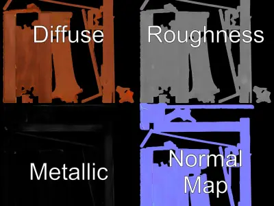 Decorative Rusty Metal Sign Model Pack Low-poly 3D model